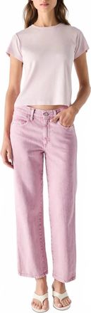Amo Billie Wide Straight Leg Jeans In Rosestone