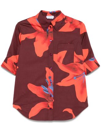 Alexander McQueen floral-print shirt - women - Cotton/Cotton - 40 - Red