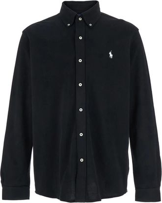 Polo Ralph Lauren Zwarte Button-Down Shirt met Pony Borduursel - Heren - Casual Overhemden - Zwart - L - Katoen - Overhemden
