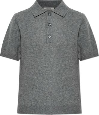 Entire studios Short Sleeve Knit Polo - unisex - V-hals truien - Grijs - Xs/S - Wol - Truien & Vesten
