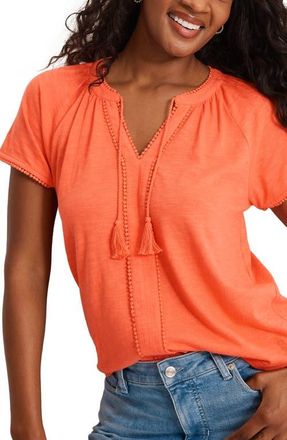 Tommy Bahama Pompom Trim T-Shirt in Ember Red at Nordstrom, Size X-Small