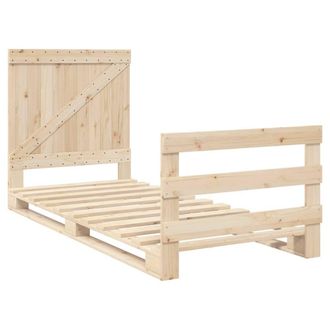 Berkfield Home Beautiful Bed Frame without Mattress with Headboard 90x200 cm Sol in Light Tan