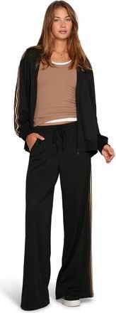 Belle & Bloom Beach Front Striped Wide Leg Pants in Black at Nordstrom, Size X-Small Au