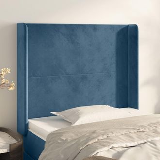 vidaXL Cabecero Con Orejas De Terciopelo Azul Oscuro 83x16x118/128 Cm Vidaxl