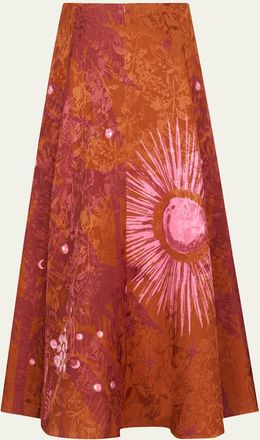 Johanna Ortiz Encanto De Isla Printed Jacquard Maxi Skirt