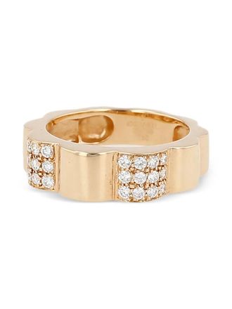 Chanel 2000s Cam&eacute;lia geelgouden ring met diamant