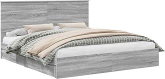 vidaXL Bed Frame with Drawer Grey Sonoma 180 x 200 cm Engineered Wood vidaXL
