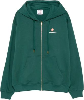 Casablanca Sweatshirts Hoodies - Heren - Vesten met rits - Groen - S - Hoodies & sweatvesten