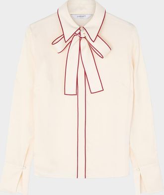 L.k. Bennett Elisa Tie-Neck Crepe Blouse