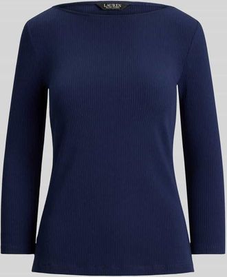 Lauren Ralph Lauren Strickshirt mit 3/4 Arm aus Baumwoll-Mix in Marine, Gr&ouml;&szlig;e XXL