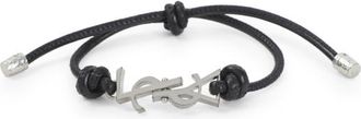 Saint Laurent Black Monogram Cord Bracelet
