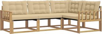 vidaXL Conjunto De Sof&aacute;s De Exterior 4 Uds. Y Beige Vidaxl