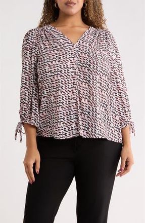 Renee C Tie Cuff Top in Pink at Nordstrom Rack, Size 1X