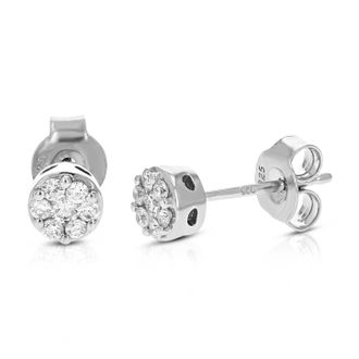 Vir Jewels 1/4 cttw Lab Grown Diamond Composite Earrings in Sterling Silver With Push Backs For Women