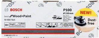 Bosch Malla Abrasiva M480 150mm G100 - 50 Uds - B 2608621172