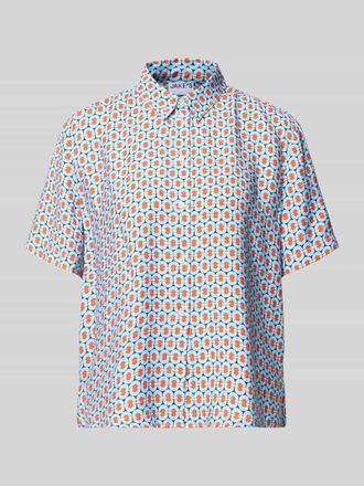 Jake*s Casual Regular Fit Bluse aus Viskose-Mix mit 1/2-Arm in Hellblau, Gr&ouml;&szlig;e 36