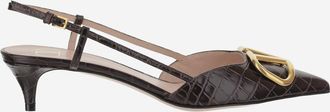 Valentino Garavani Dark Brown Leather Pumps