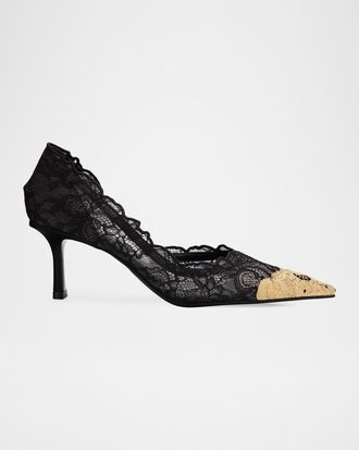 Jimmy Choo London 65mm Faiz Lace d & apos;Orsay Pumps