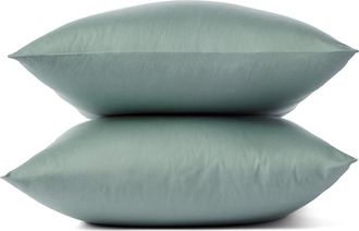 Coyuchi Cloud Soft 320 Thread Count Organic Cotton Sateen Pillowcases in Sage at Nordstrom, Size California King