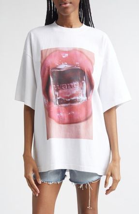 Alexander Wang Ice Cube Oversize Cotton Graphic T-Shirt in Vintage White at Nordstrom, Size Xx-Small