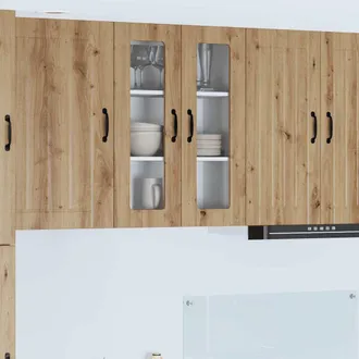 vidaXL Vidaxl Mobile In Vetro Da Parete Lucca Rovere Artigianale