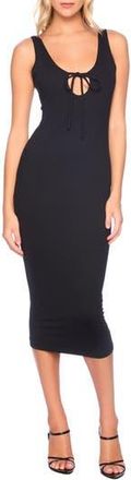 Susana Monaco Front Keyhole Knit Midi Dress in Black at Nordstrom Rack, Size X-Small