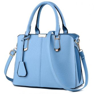 Generic Women PU Leather Handbag Shoulder Lady Cross Body Bag Tote Messenger Satchel Purse (Sky Blue)