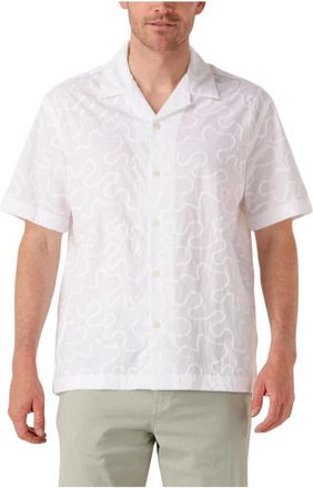 Selected Overhemden, Heren, Wit, XL, Katoen, Relaxte Witte Geborduurde Overhemd