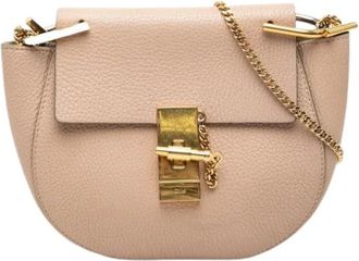 Chlo&eacute; Tweedehands leren schoudertassen - Dames - Vintage Schoudertas - Beige - ONE Size - Vintage