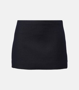 Khaite Jett pinstripe wool-blend miniskirt