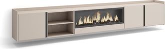 Skraut Home Skraut Home - Mueble Tv, Televisi&oacute;n, Muebles De Sal&oacute;n, Almacenaje, 315x35x50cm, Para Tv Hasta 80, Chimenea El&eacute;ctrica Xxl, Colgado, Suspendido, Estilo 
