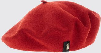 Borsalino Basco in pura lana con logo applicato