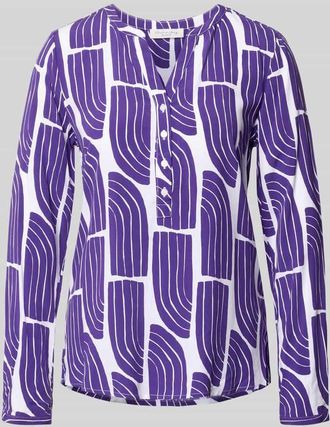 Christian Berg Wellen-Print Schlupfbluse aus Viskose in Purple, Gr&ouml;&szlig;e 34