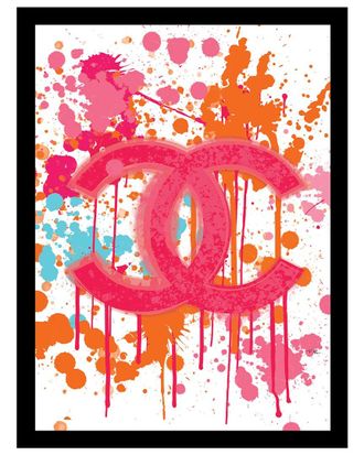 Fairchild Paris Splattered Chanel Logo Framed Print Wall Art