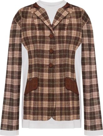 Moschino T-shirt in cotone a quadri - Bianco