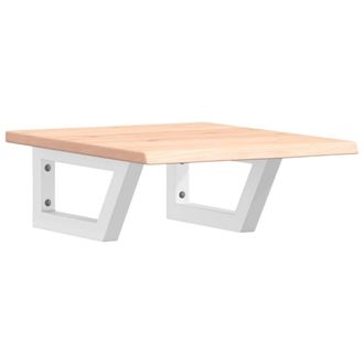 Berkfield Home Basin Shelf Wall Mounted Steel & Solid Wood Oak in Light Tan