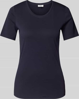 s.Oliver Red Label Slim Fit T-Shirt aus reiner Baumwolle in Interlockjersey-Qualit&auml;t in Marine, Gr&ouml;&szlig;e 38