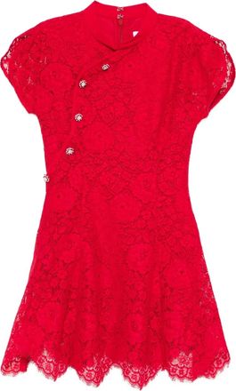 Self Portrait Mini-jurk met kant - Rood