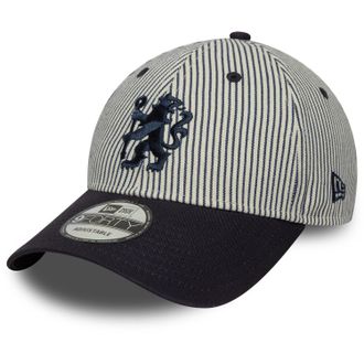 New Era Chelsea FC, Official 2025 Merchandise, Lion Crest Pinstripe, Baseball Cap, Adjustable