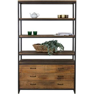 Rendez-Vous D&eacute;co Rendez-vous D&eacute;co - Librer&iacute;a De Madera Recuperada Con 3 Cajones Y 4 Estantes - Paname