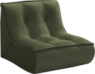 Oviala Sill&oacute;n de tela verde 90 x 80 x 70 cm