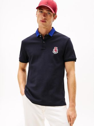 Tommy Hilfiger Mens Regular Fit Herringbone Collar Polo - Navy - XXL
