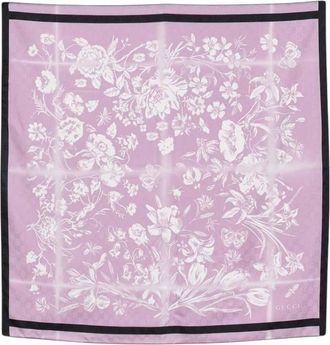 Gucci Pink Floral Scarf