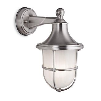 Netlighting Nautic Outdoor Brass Wall Lantern Nickel Finish IP64 E27