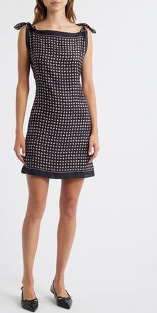 Dôen Millane Paisley Petal Tie Shoulder Silk Blend Shift Minidress in Cardinale Foulard at Nordstrom, Size Xx-Large