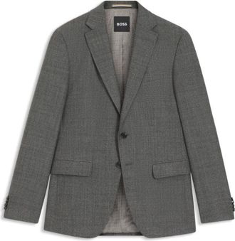 BOSS Micro-patterned slim-fit jacket in virgin wool