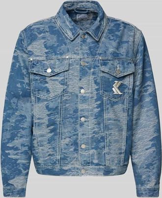 Karl Kani Jeansjacke mit Kentkragen in Jeansblau, Gr&ouml;&szlig;e XS
