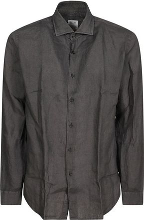 Xacus Lino Tinto Capo - Heren - Casual Overhemden - Bruin - 4XL - Linnen - Overhemden