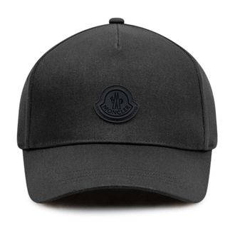 Moncler Caps, female, Black, Size: ONE SIZE Cotton Gabardine Baseball Cap
