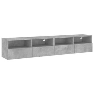 Berkfield Home TV Wall Cabinets 2 pcs Concrete Grey 80x30x30 cm Engineered Wood | Size: 80 x 30 x 30 cm
